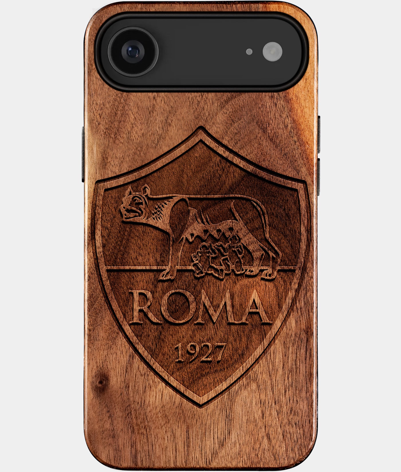 Eco-friendly AS Roma iPhone 17 Air Case - Carved Wood Custom AS Roma Gift For Him - Monogrammed Personalized iPhone 17 Air Cover By Engraved In Nature