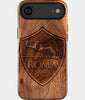 Eco-friendly AS Roma iPhone 17 Air Case - Carved Wood Custom AS Roma Gift For Him - Monogrammed Personalized iPhone 17 Air Cover By Engraved In Nature