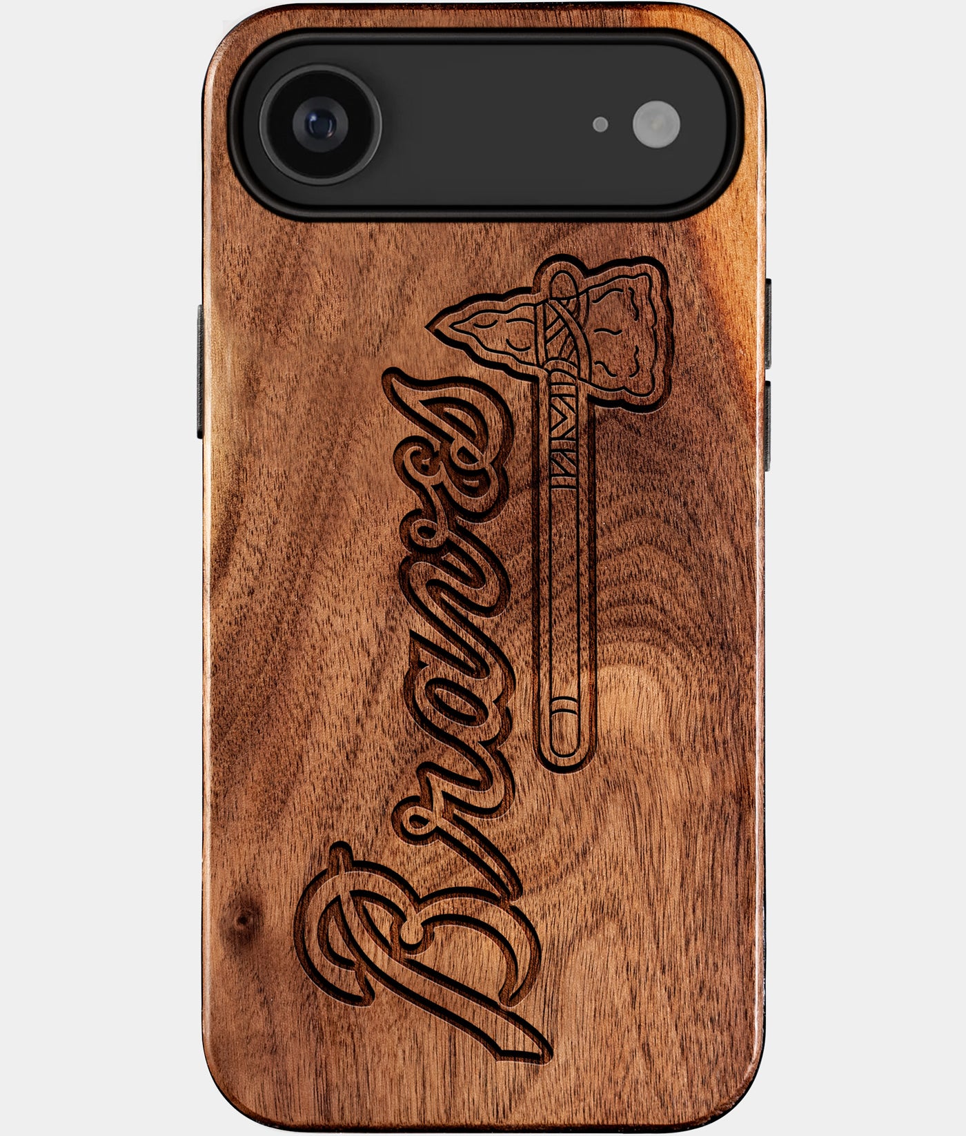 Eco-friendly Atlanta Braves iPhone 17 Air Case - Carved Wood Custom Atlanta Braves Gift For Him - Monogrammed Personalized iPhone 17 Air Cover By Engraved In Nature