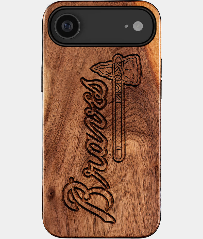 Eco-friendly Atlanta Braves iPhone 17 Air Case - Carved Wood Custom Atlanta Braves Gift For Him - Monogrammed Personalized iPhone 17 Air Cover By Engraved In Nature