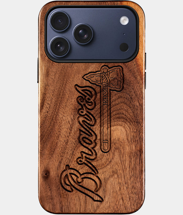 Custom Atlanta Braves iPhone 17/17 Pro/17 Pro Max/17 Air Case - Wood Braves Cover - Eco-friendly Atlanta Braves iPhone 17 Case - Carved Wood Custom Atlanta Braves Gift For Him - Monogrammed Personalized iPhone 17 Cover By Engraved In Nature
