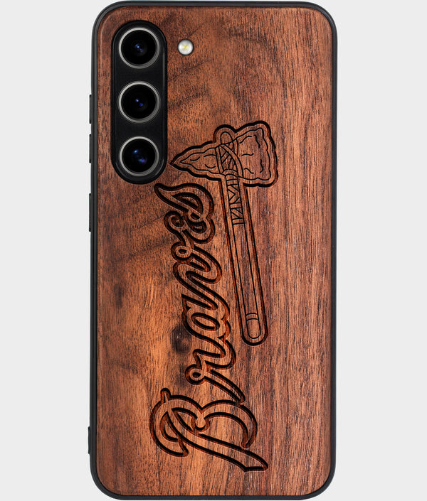 Best Wood Atlanta Braves Galaxy S25 Case - Custom Engraved Cover - Engraved In Nature