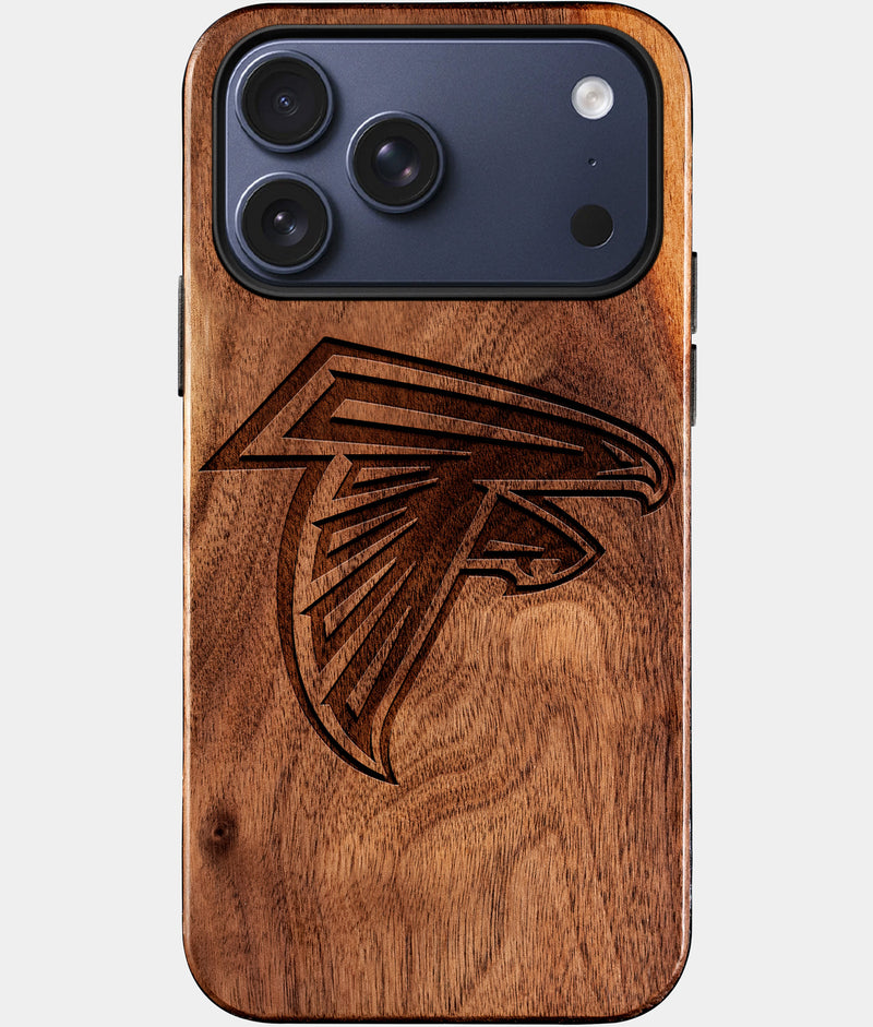 Custom Atlanta Falcons iPhone 17/17 Pro/17 Pro Max/17 Air Case - Wood Falcons Cover - Eco-friendly Atlanta Falcons iPhone 17 Case - Carved Wood Custom Atlanta Falcons Gift For Him - Monogrammed Personalized iPhone 17 Cover By Engraved In Nature