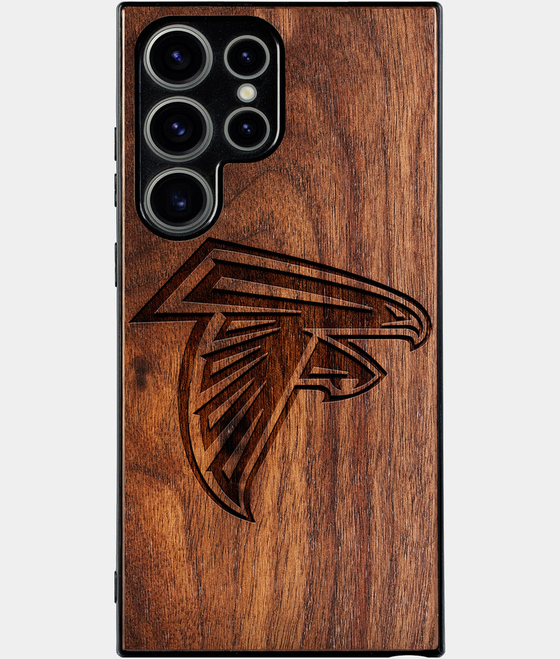 Best Wood Atlanta Falcons Samsung Galaxy S25 Ultra Case - Custom Engraved Cover - Engraved In Nature