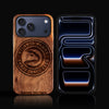 Custom Atlanta Hawks iPhone 17/17 Pro/17 Pro Max/17 Air Case - Carved Wood Hawks Cover