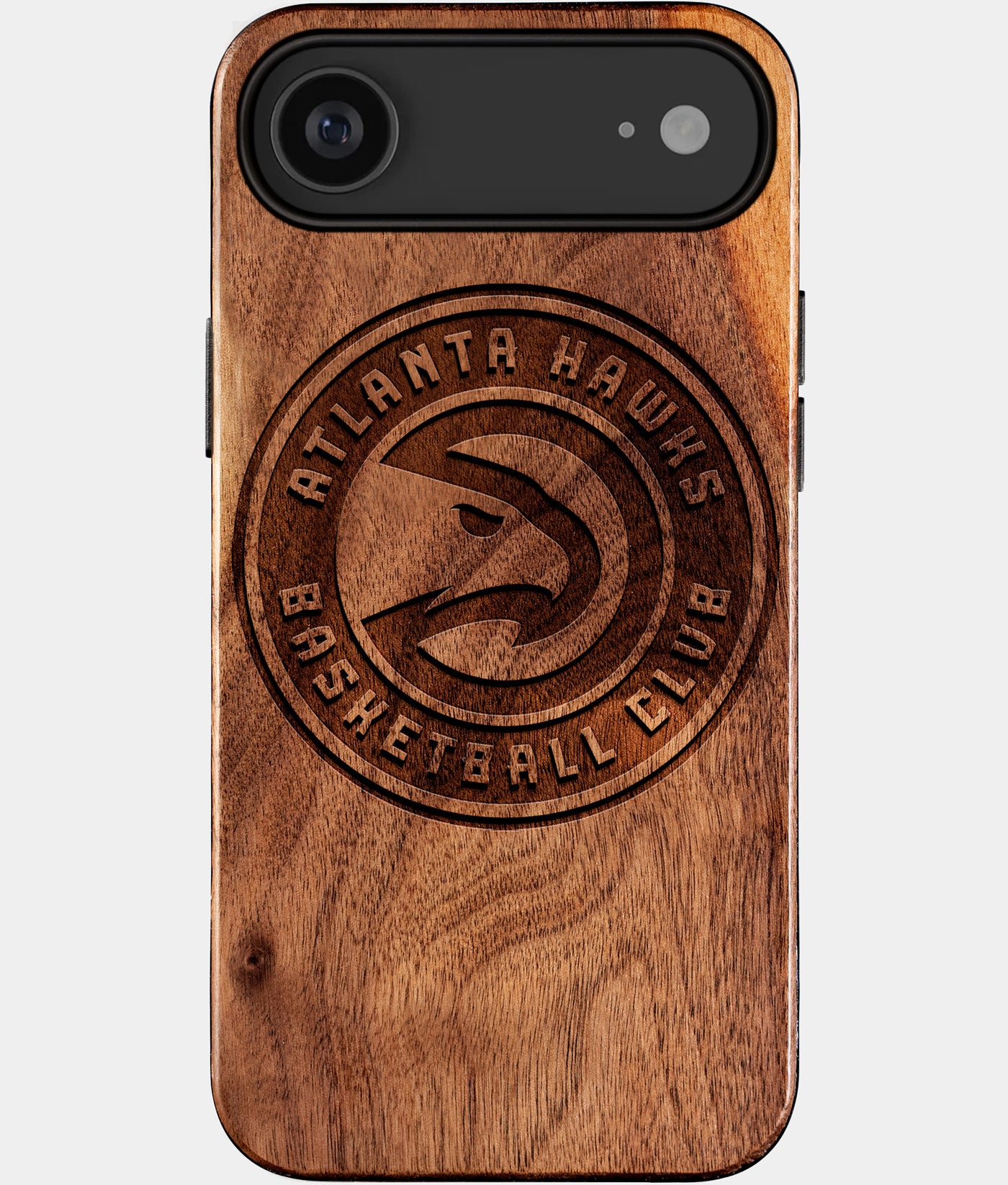 Eco-friendly Atlanta Hawks iPhone 17 Air Case - Carved Wood Custom Atlanta Hawks Gift For Him - Monogrammed Personalized iPhone 17 Air Cover By Engraved In Nature