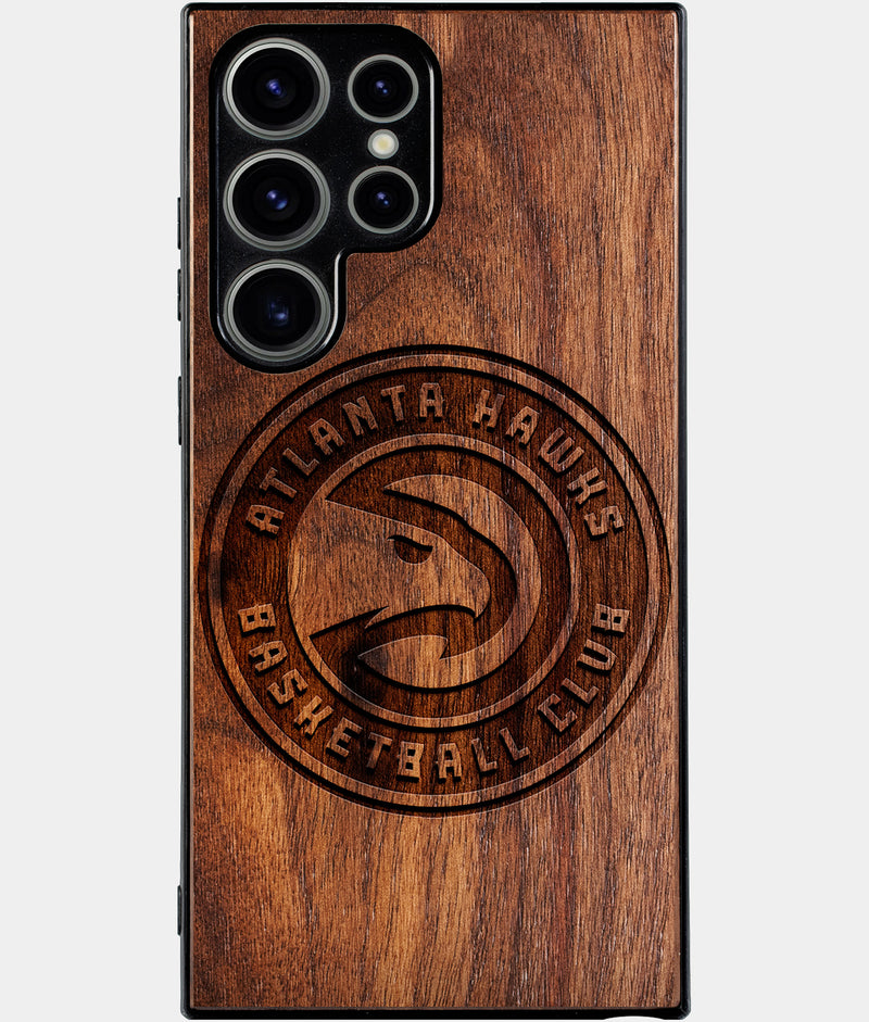 Best Wood Atlanta Hawks Samsung Galaxy S25 Ultra Case - Custom Engraved Cover - Engraved In Nature