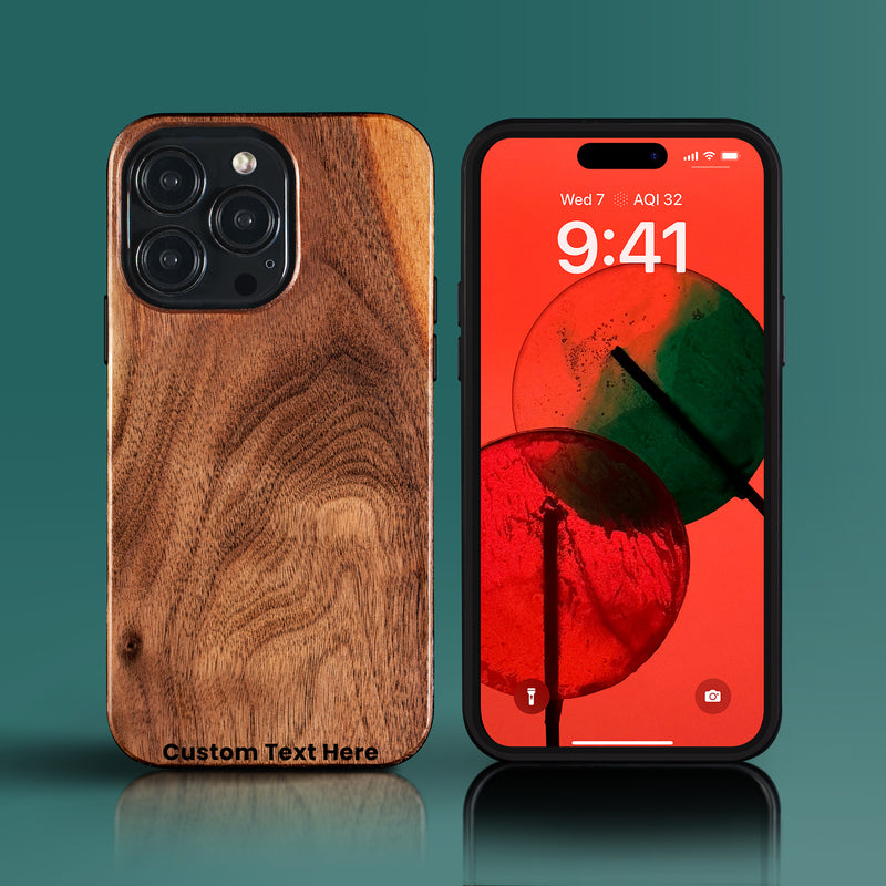 Custom Atlanta United FC iPhone 15/15 Pro/15 Pro Max/15 Plus Case - Carved Wood Maple Leafs Cover