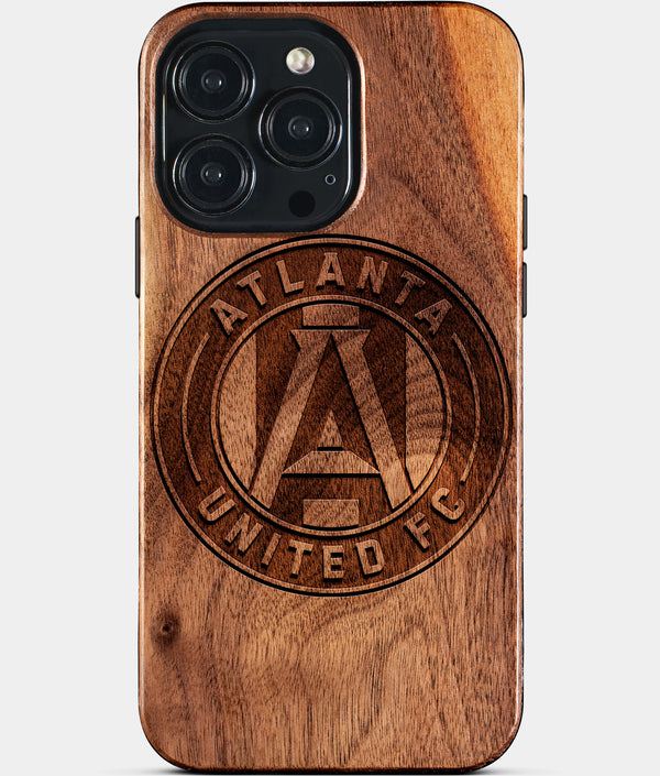  Custom Atlanta United FC iPhone 15/15 Pro/15 Pro Max/15 Plus Case - Wood Maple Leafs Cover - Eco-friendly Atlanta United FC iPhone 15 Case - Carved Wood Custom Atlanta United FC Gift For Him - Monogrammed Personalized iPhone 15 Cover By Engraved In Nature