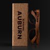 Auburn Alabama Wood Sunglasses with custom engraving. Custom Auburn Alabama Gifts For Men -  Sustainable Auburn Alabama eco friendly products - Personalized Auburn Alabama Birthday Gifts - Unique Auburn Alabama travel Souvenirs and gift shops. Auburn Alabama Wayfarer Eyewear and Shades with Box
