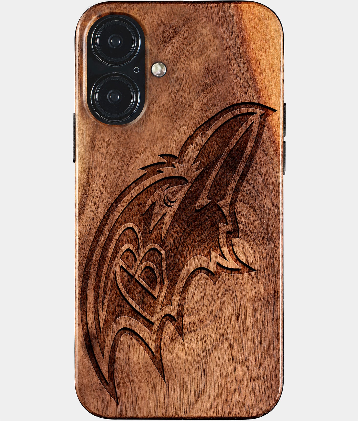 Eco-friendly Baltimore Ravens iPhone 17 Case - Carved Wood Custom Baltimore Ravens Gift For Him - Monogrammed Personalized iPhone 17 Cover By Engraved In Nature