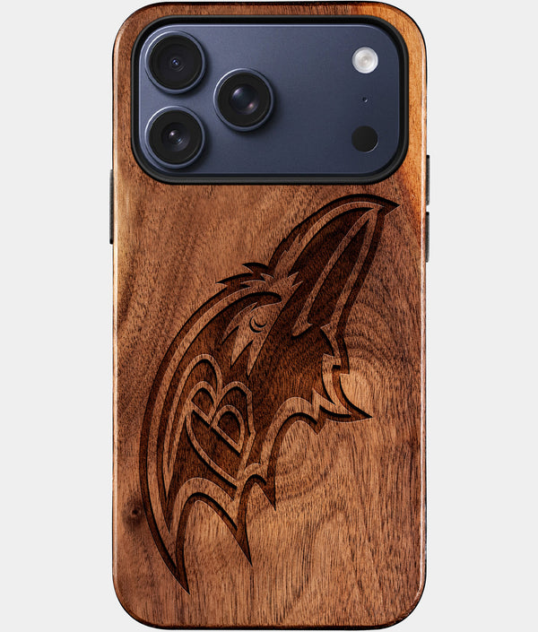 Custom Baltimore Ravens iPhone 17/17 Pro/17 Pro Max/17 Air Case - Wood Ravens Cover - Eco-friendly Baltimore Ravens iPhone 17 Case - Carved Wood Custom Baltimore Ravens Gift For Him - Monogrammed Personalized iPhone 17 Cover By Engraved In Nature