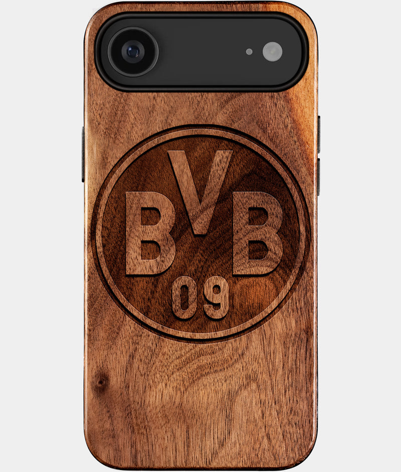 Eco-friendly Borussia Dortmund iPhone 17 Air Case - Carved Wood Custom Borussia Dortmund Gift For Him - Monogrammed Personalized iPhone 17 Air Cover By Engraved In Nature