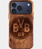 Eco-friendly Borussia Dortmund iPhone 17 Pro Max Case - Carved Wood Custom Borussia Dortmund Gift For Him - Monogrammed Personalized iPhone 17 Pro Max Cover By Engraved In Nature