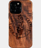 Custom Boston Celtics iPhone 16/16 Pro/16 Pro Max/16 Plus Case - Wood Celtics Cover - Eco-friendly Boston Celtics iPhone 16 Case - Carved Wood Custom Boston Celtics Gift For Him - Monogrammed Personalized iPhone 16 Cover By Engraved In Nature