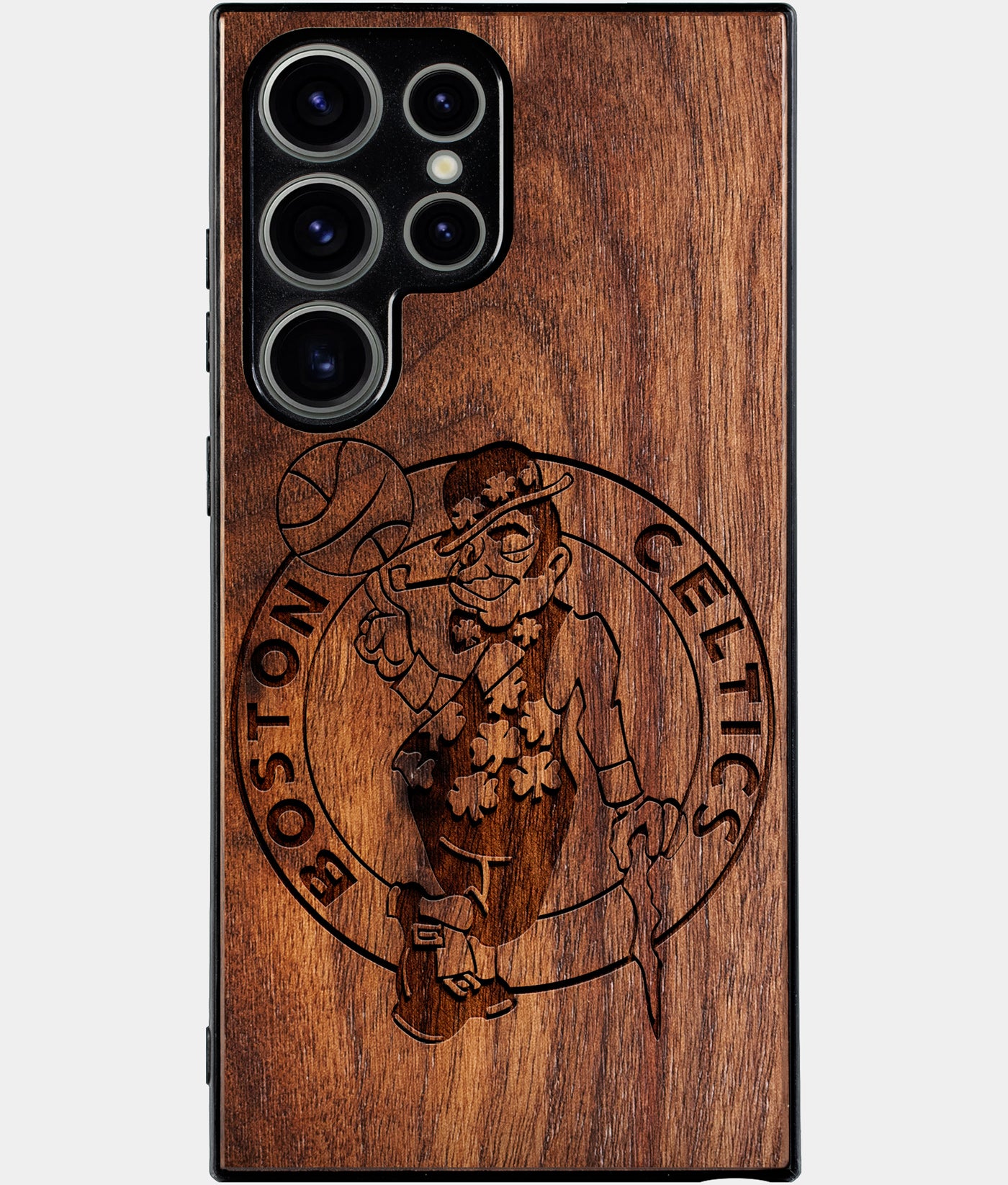 Best Wood Boston Celtics Samsung Galaxy S25 Ultra Case - Custom Engraved Cover - Engraved In Nature