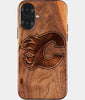Eco-friendly Calgary Flames iPhone 17 Case - Carved Wood Custom Calgary Flames Gift For Him - Monogrammed Personalized iPhone 17 Cover By Engraved In Nature