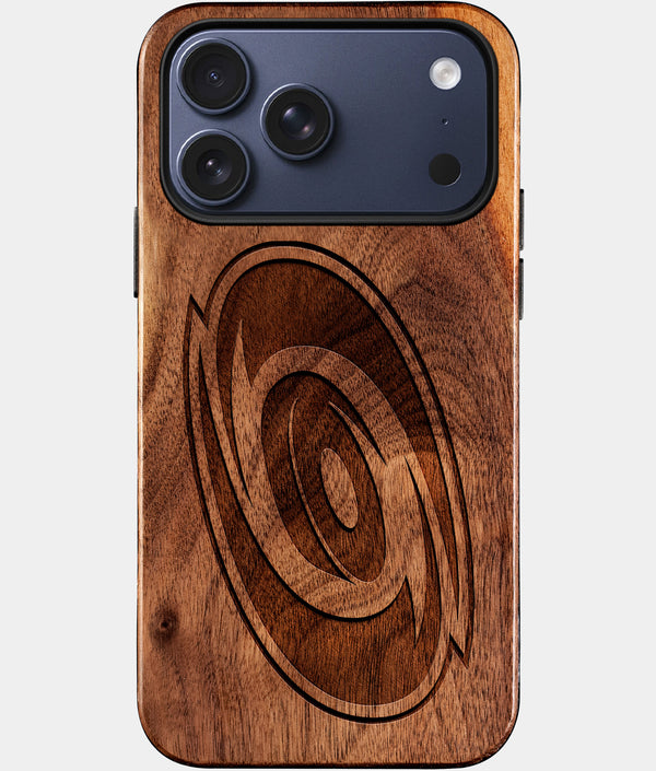 Custom Carolina Hurricanes iPhone 17/17 Pro/17 Pro Max/17 Air Case - Wood  Hurricanes Cover - Eco-friendly Carolina Hurricanes iPhone 17 Case - Carved Wood Custom Carolina Hurricanes Gift For Him - Monogrammed Personalized iPhone 17 Cover By Engraved In Nature
