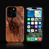 Custom Carolina Panthers iPhone 16/16 Pro/16 Pro Max/16 Plus Case - Carved Wood Carolina Panthers Cover