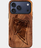 Eco-friendly Carolina Panthers iPhone 17 Pro Case - Carved Wood Custom Carolina Panthers Gift For Him - Monogrammed Personalized iPhone 17 Pro Cover By Engraved In Nature
