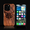Custom Charlotte Hornets iPhone 16/16 Pro/16 Pro Max/16 Plus Case - Carved Wood Hornets Cover
