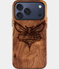 Eco-friendly Charlotte Hornets iPhone 17 Pro Max Case - Carved Wood Custom Charlotte Hornets Gift For Him - Monogrammed Personalized iPhone 17 Pro Max Cover By Engraved In Nature