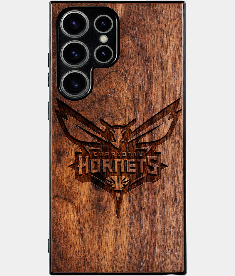 Best Wood Charlotte Hornets Samsung Galaxy S25 Ultra Case - Custom Engraved Cover - Engraved In Nature