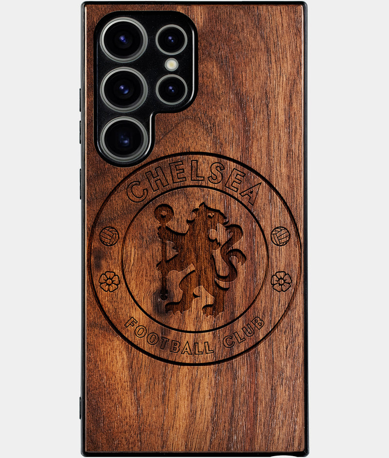 Best Wood Chelsea F.C. Samsung Galaxy S25 Ultra Case - Custom Engraved Cover - Engraved In Nature