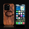 Custom Chicago Bears iPhone 16/16 Pro/16 Pro Max/16 Plus Case - Carved Wood Chicago Bears Cover