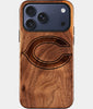 Eco-friendly Chicago Bears iPhone 17 Pro Max Case - Carved Wood Custom Chicago Bears Gift For Him - Monogrammed Personalized iPhone 17 Pro Max Cover By Engraved In Nature