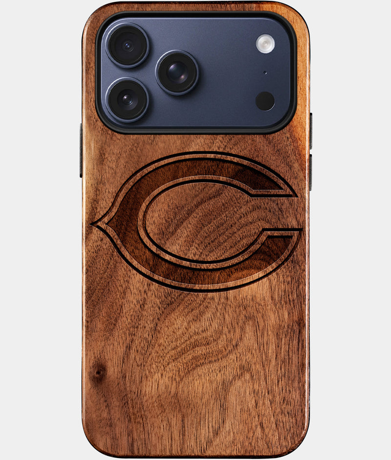 Custom Chicago Bears iPhone 17/17 Pro/17 Pro Max/17 Air Case - Wood Chicago Bears Cover - Eco-friendly Chicago Bears iPhone 17 Case - Carved Wood Custom Chicago Bears Gift For Him - Monogrammed Personalized iPhone 17 Cover By Engraved In Nature