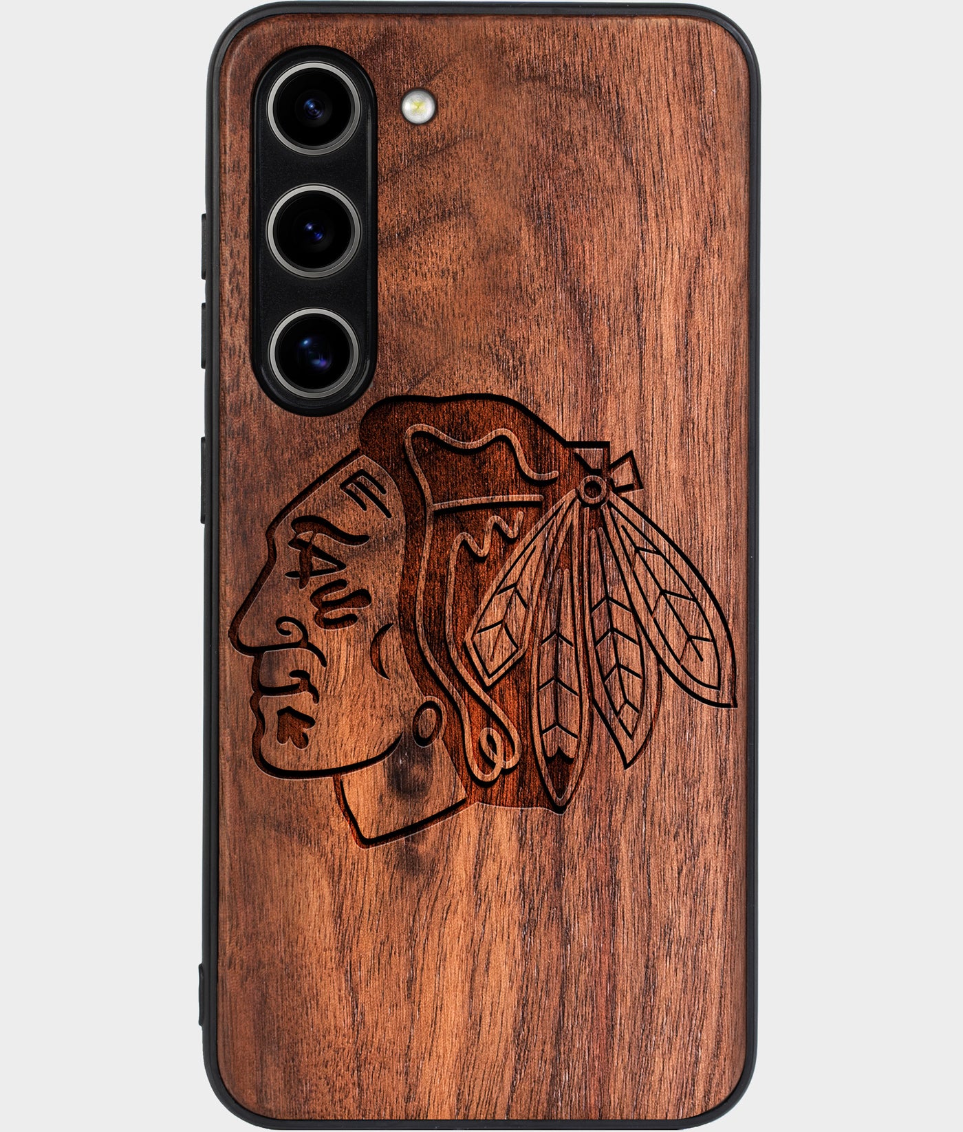 Best Wood Chicago Blackhawks Galaxy S25 Case - Custom Engraved Cover - Engraved In Nature