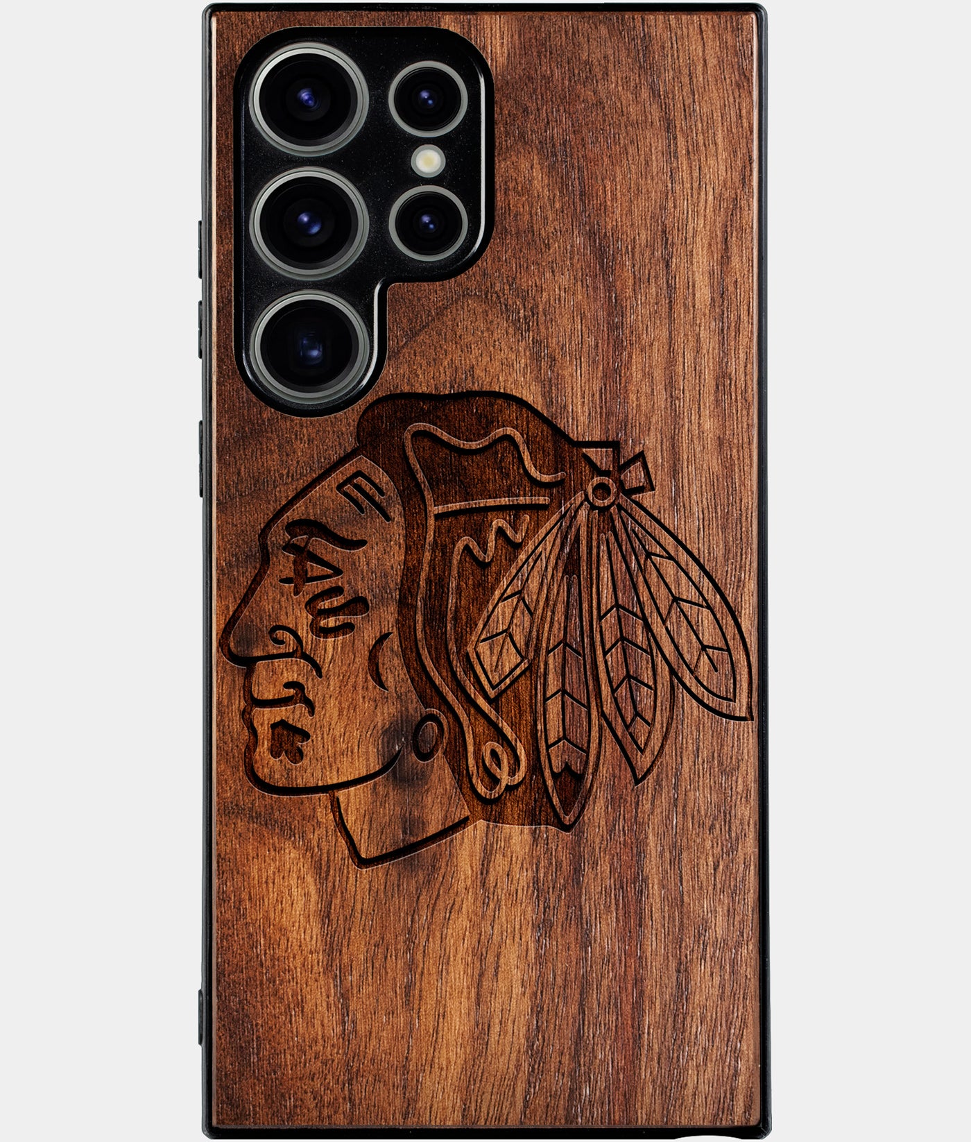 Best Wood Chicago Blackhawks Samsung Galaxy S25 Ultra Case - Custom Engraved Cover - Engraved In Nature