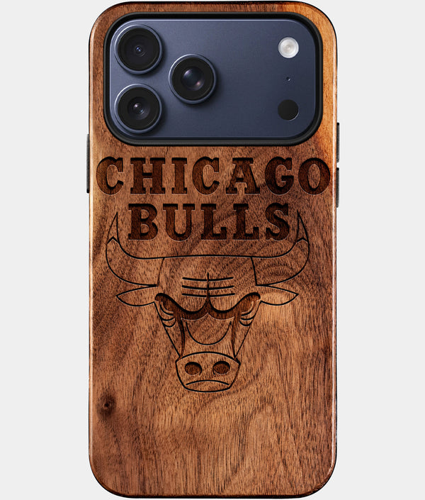 Custom Chicago Bulls iPhone 17/17 Pro/17 Pro Max/17 Air Case - Wood Bulls Cover - Eco-friendly Chicago Bulls iPhone 17 Case - Carved Wood Custom Chicago Bulls Gift For Him - Monogrammed Personalized iPhone 17 Cover By Engraved In Nature