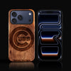 Custom Chicago Cubs iPhone 17/17 Pro/17 Pro Max/17 Air Case - Carved Wood Cubs Cover