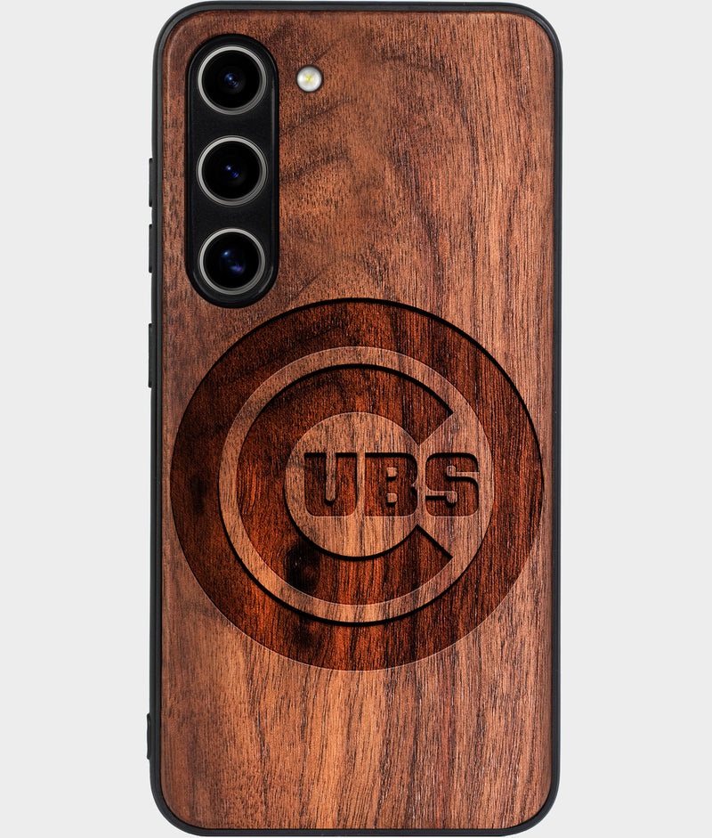 Best Wood Chicago Cubs Samsung Galaxy S25 Plus Case - Custom Engraved Cover - Engraved In Nature