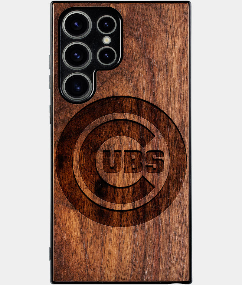 Best Wood Chicago Cubs Samsung Galaxy S25 Ultra Case - Custom Engraved Cover - Engraved In Nature