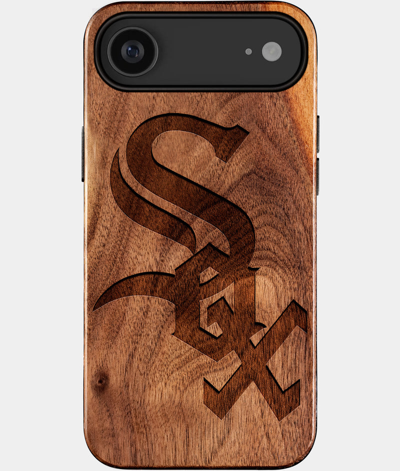 Eco-friendly Chicago White Sox iPhone 17 Air Case - Carved Wood Custom Chicago White Sox Gift For Him - Monogrammed Personalized iPhone 17 Air Cover By Engraved In Nature