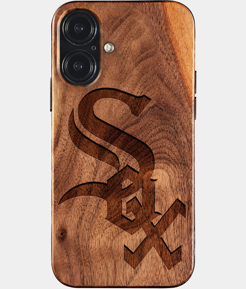 Eco-friendly Chicago White Sox iPhone 17 Case - Carved Wood Custom Chicago White Sox Gift For Him - Monogrammed Personalized iPhone 17 Cover By Engraved In Nature
