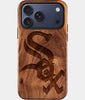 Eco-friendly Chicago White Sox iPhone 17 Pro Max Case - Carved Wood Custom Chicago White Sox Gift For Him - Monogrammed Personalized iPhone 17 Pro Max Cover By Engraved In Nature