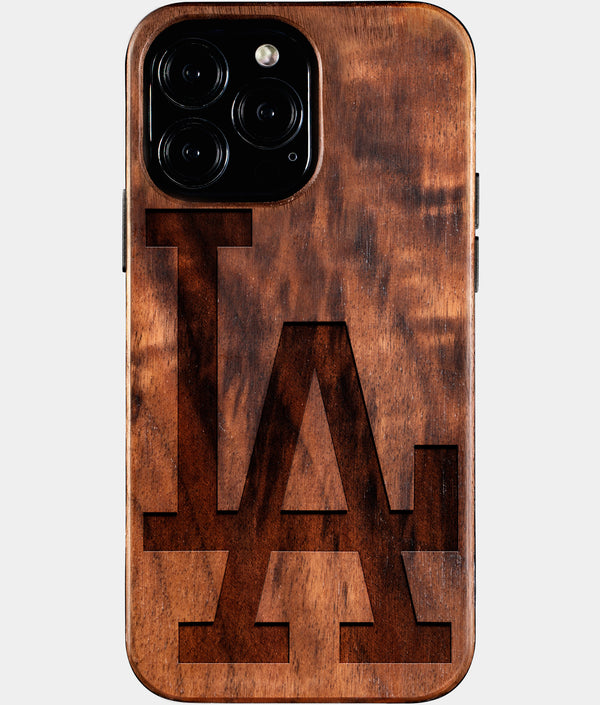 Custom Classic Los Angeles Dodgers iPhone 16/16 Pro/16 Pro Max/16 Plus Case - Wood Dodgers Cover - Eco-friendly Los Angeles Dodgers iPhone 16 Case - Carved Wood Custom Los Angeles Dodgers Gift For Him - Monogrammed Personalized iPhone 16 Cover By Engraved In Nature