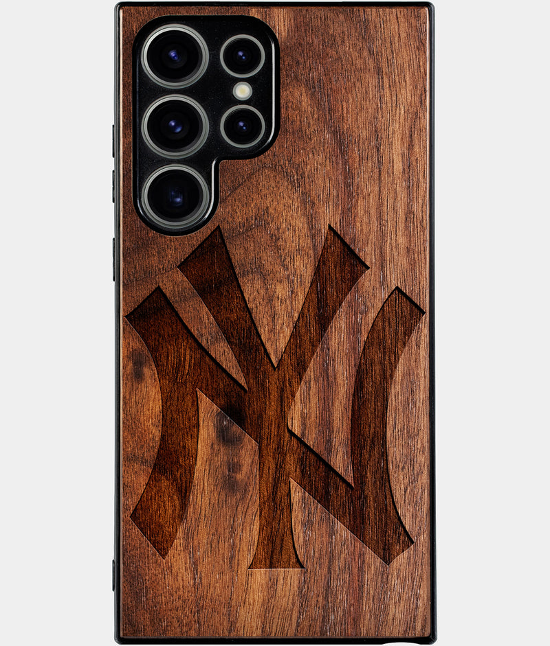 Best Wood New York Yankees Samsung Galaxy S25 Ultra Case - Custom Engraved Cover - Cover Classic - Engraved In Nature