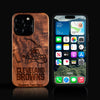 Custom Cleveland Browns iPhone 16/16 Pro/16 Pro Max/16 Plus Case - Carved Wood Cleveland Browns Cover