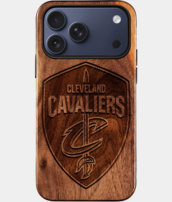 Custom Cleveland Cavaliers iPhone 17/17 Pro/17 Pro Max/17 Air Case - Wood Cavaliers Cover - Eco-friendly Cleveland Cavaliers iPhone 17 Case - Carved Wood Custom Cleveland Cavaliers Gift For Him - Monogrammed Personalized iPhone 17 Cover By Engraved In Nature