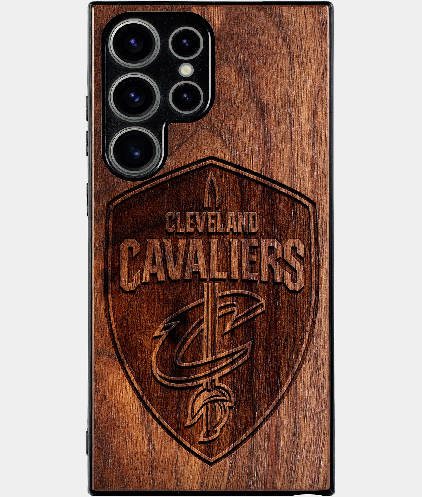 Best Wood Cleveland Cavaliers Samsung Galaxy S25 Ultra Case - Custom Engraved Cover - Engraved In Nature