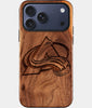 Eco-friendly Colorado Avalanche iPhone 17 Pro Case - Carved Wood Custom Colorado Avalanche Gift For Him - Monogrammed Personalized iPhone 17 Pro Cover By Engraved In Nature