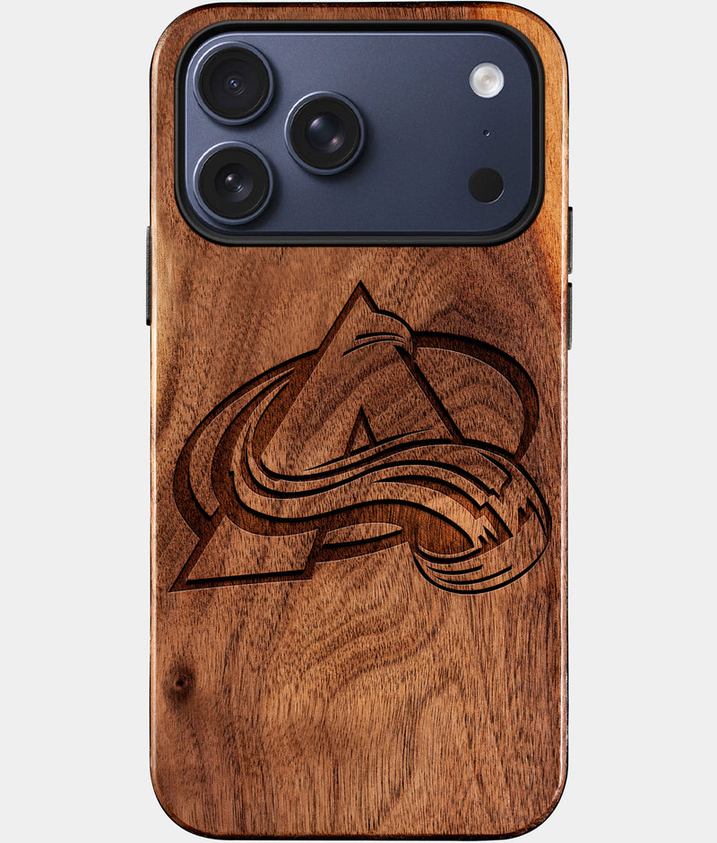 Custom Colorado Avalanche iPhone 17/17 Pro/17 Pro Max/17 Air Case - Wood Avalanche Cover - Eco-friendly Colorado Avalanche iPhone 17 Case - Carved Wood Custom Colorado Avalanche Gift For Him - Monogrammed Personalized iPhone 17 Cover By Engraved In Nature