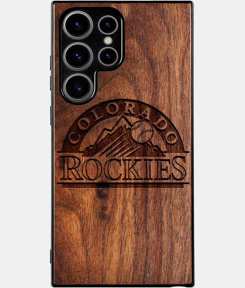 Best Wood Colorado Rockies Samsung Galaxy S25 Ultra Case - Custom Engraved Cover - Engraved In Nature