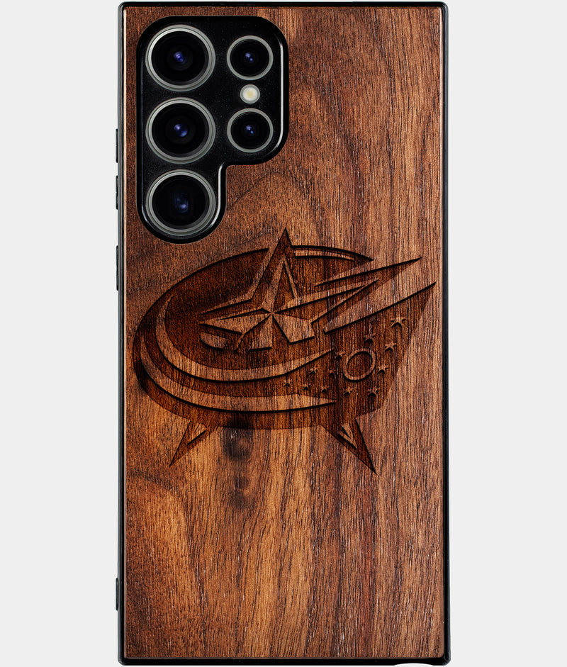 Best Wood Columbus Blue Jackets Samsung Galaxy S25 Ultra Case - Custom Engraved Cover - Engraved In Nature