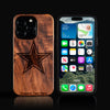 Custom Dallas Cowboys iPhone 16/16 Pro/16 Pro Max/16 Plus Case - Carved Wood Cowboys Cover